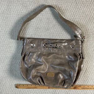Nine West Taupe Faux Leather Slouchy Shoulder Bag‎